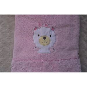 Mon Lapin Teddy Bear Baby Blanket Pink White Security Lovey Cream Sherpa